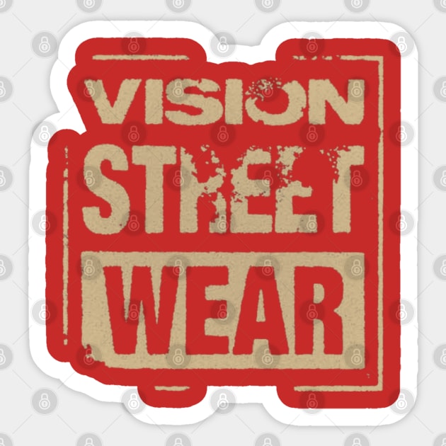 Vision Street Wear Skateboarding Disstresed 1980s Original Aesthetic Tribute 〶 Sticker by Terahertz'Cloth